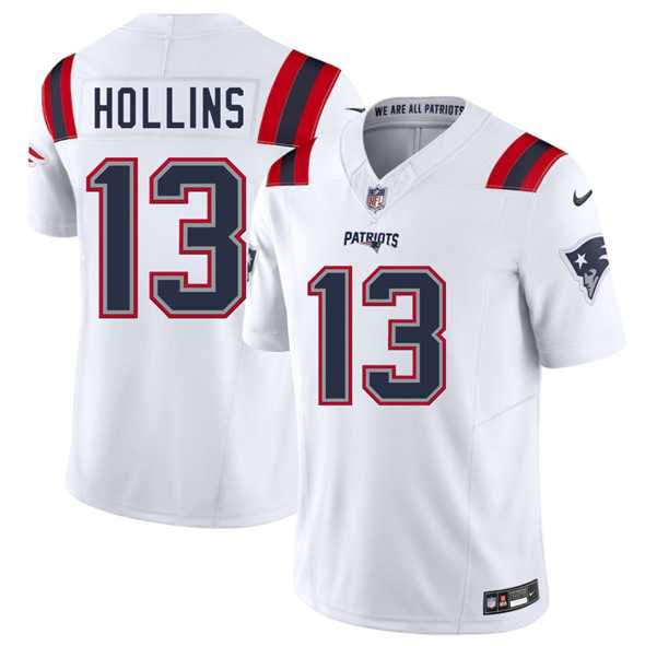 Men & Women & Youth New England Patriots #13 Mack Hollins White 2025 F.U.S.E. Vapor Limited Stitched Jersey